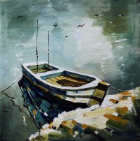 Farrukh Naseem, 12 x 12 Inch, Acrylic on Canvas, Cityscape Painting,AC-FN-042